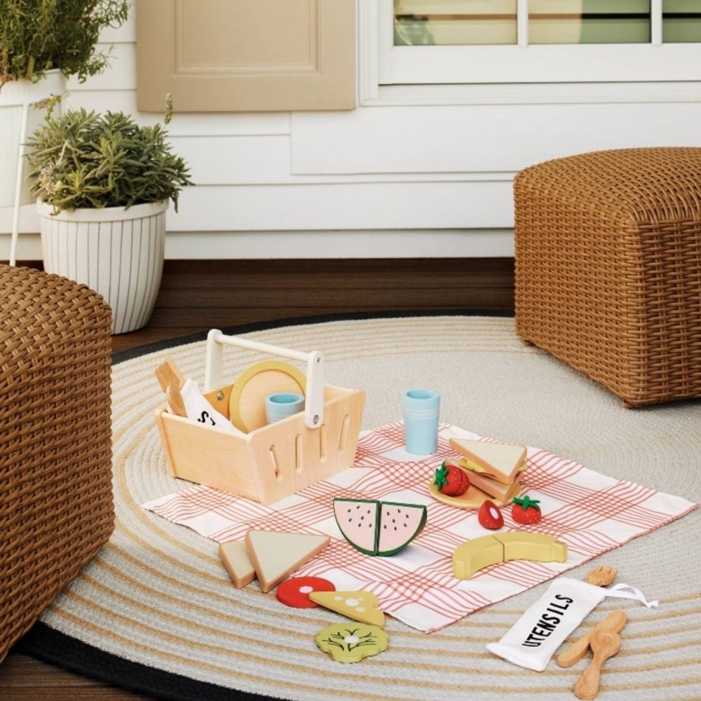 Toy Picnic Basket Playset - Hearth & Hand with Magnolia Wooden Kids Toy